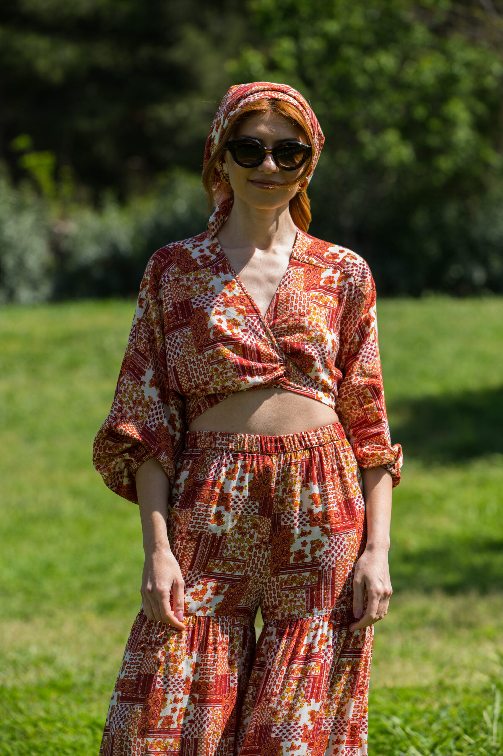 Patchwork Tie Crop Top