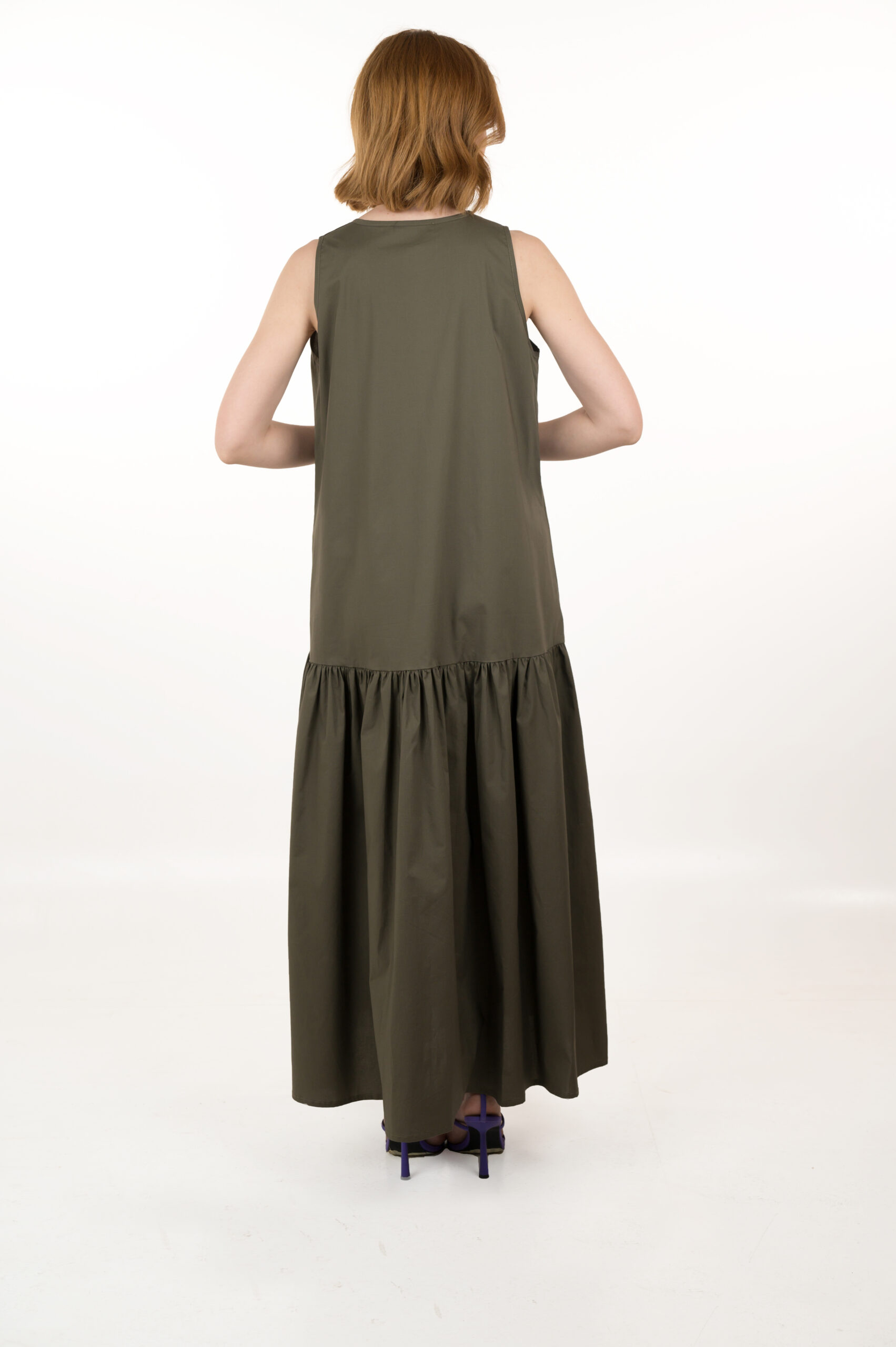 Iris Poplin Dress - Olive