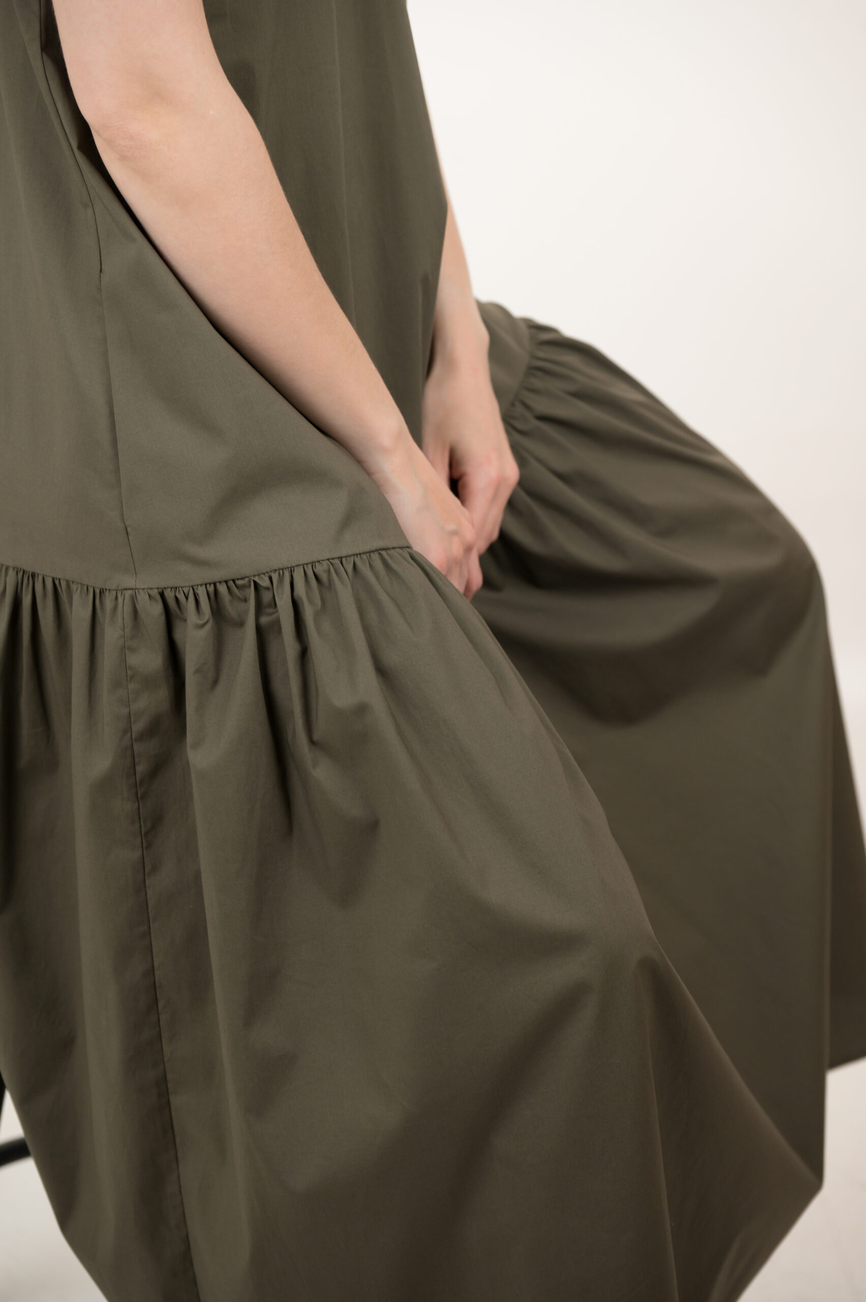 Iris Poplin Dress - Olive